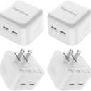 Gigastone Dual Port USB C Foldable GaN Charger 35W [4 Pack] PD3.0 Fast Charger for iPad/iPad pro/iPhone 16 Pro Max/16 pro/15/14/13/Samsung Galaxy S24/S23/E-Book/Switch/Apple Watch/AirPods