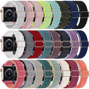 DMIGADIGLO 24 Pack Stretchy Nylon Band Compatible with Apple Watch Band 38mm 40mm 41mm 42mm 44mm 45mm 46mm 49mm Women Men, Adjustable Sport Elastic Replacement Strap for iWatch Series 10 9 8 7 6 5 4 3 2 1 SE Ultra