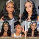 Colorful Queen Honey Blonde Highlight Headband Wig Ombre Brown Body Wave Headband Wigs for Black Women Brown Mix Blonde Colored Long Wavy Wig with Headband 26 Inch F4/27