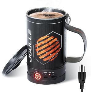 Electric Kettle, Multi-Functional Portable Travel Water Boiler Cooker, 30 oz Electric Kettle for Coffee, Cooking, Popcorn Maker, Camping RV Essentials