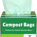 Primode 100% Compostable Bags, 4 Gallon (15L) Food Scraps Yard Waste Bags, Extra Thick 0.75 Mil. ASTM D6400 Compost Bags Small Kitchen Trash Bags, 100 Count Certified by BPI & TUV EU