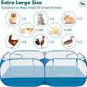 73" Large Small Animal Playpen with Detachable Bottom, Portable Chicken Coop Run and Chick Brooder, Pop Up Pet Enclosure Tent for Guinea Pigs, Bunnies, Puppies, Cats, Indoor/Outdoor Exercise Pen
