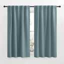 NICETOWN Window Treatment Curtains Room Darkening Drapes - (Greyish Blue Color) 34 Width X 48 Drop Each Panel, 2 Panels Set, Curtains and Draperies for Kitchen