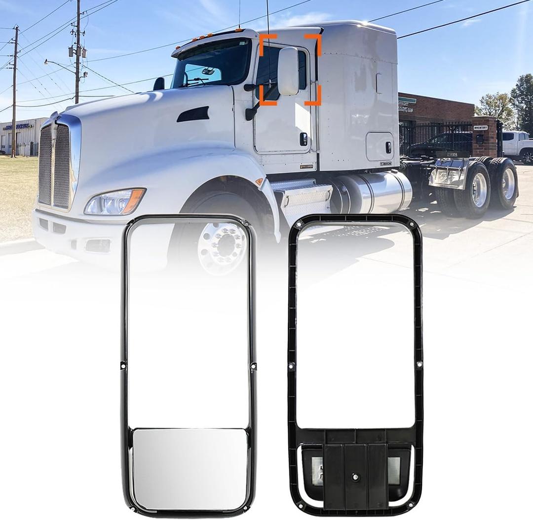 Mirror Glass for Kenworth T660 T600 T370 Defrost Heated Lower Mirror Glass for Kenworth T660 T600 T370 Replacement Driver/Left & Passenger/Right Universal Side