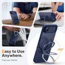 for iPhone Air Case: with 360 Spin Magnetic Stand, Camera Control Button, Fit for MagSafe, Military Drop Protection, Protective Slim Phone Cover for 17Air with Ring Kickstand, 6.5", Blue