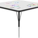 Correll 36"x36" Square, Classroom Dry Erase/Markerboard Top Activity Table, Height Adjustable (19"-29), White Durable High Pressure Laminate, School Furniture, Made in The USA