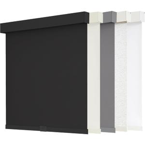 AOSKY Blackout Roller Shades Cordless Blinds for Windows, Free-Stop Shades with Valance, Thermal Insulated Fabric, UV Protection, Natural Woven Blinds for Home and Office (42" W x 72" H, Black)