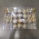 92pcs Christmas Ball Ornaments Christmas Tree Decoration Set with Srtings Shatterproof Christmas Baubles for Christmas Holiday Wreath Garland Party Decoration Gold-Silver