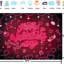 Happy Valentine's Day Backdrop Red Glitter Heart Neon Photography Background Valentines Day Party Decorations Supplies