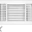HVAC Premium 14''w X 8''h 3-Way AIR Supply Grille - Vent Cover & Diffuser - Flat Stamped Face - White [Outer Dimensions: 15.75''w X 9.75''h]