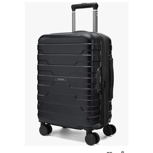 BAGSMART Carry On Luggage 22x14x9 Airline Approved with TSA Lock,20 Inch Lightweight Luggage with Spinner Wheels,100% PC Hard Shell Carry On Suitcases for Men Women,Black