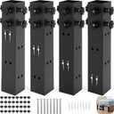 4 Pack Carbon Steel Dorm Bed Risers, 3.15" Diameter Metal Bed Riser