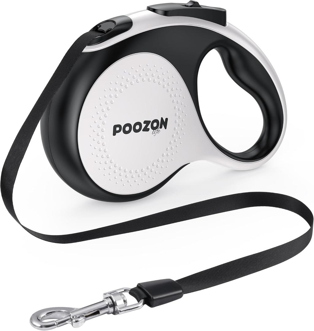 Retractable Dog Leash, 360 Tangle Free, 16 ft Strong Nylon Tap for Pets, Walking Leash for Medium and Large Dogs, Heavy Duty, One Button Break and Lock, Up to 66 lbs