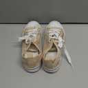 ZGR Summer Tennis Shoes for Women, Womens Casual Breathable Mesh Lace Canvas Shoes, White Sneakers with Embroidery Flower(Apricot.US7.5)