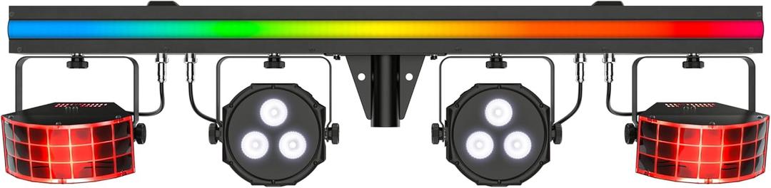 CHAUVET DJ GigBAR 3 ILS DJ Lighting System, All-In-One Party Lights with LED Derby, RGB+UV Wash Lights & Strobe Effects, Portable Stage Lighting Kit with Wireless DMX, ILS Control, Tripod & Carry Bags