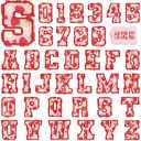 KINGSOW Strawberry Iron on Patches for Kids: 36PCS Preppy Letters A-Z and Numbers 0-9 Appliques for Clothing Backpacks Bags - Cute DIY Crafts for Parent-Child Activity Girls Daughter Gifts