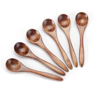 Sevensun Small Wooden Teaspoon, 6pcs Serving Wooden Utensils For Cooking, Condiments, Honey, Spoons For Daily Use