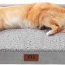 Orthopedic Dog Beds Extra Large Sized Dog, Pet Sofa Bed with Removable Washable Cover, Egg Foam Support, Bolster Cushion for Comfortable Sleep, Waterproof & Non-Slip Bottom Bed (Light Grey)