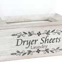 Dryer Sheet Holder Farmhouse Laundry Room Decor - Decorations and Organization - Fabric Softener Dispenser -Rustic Laundry Room Addition - Elevate Your Home - 8 x 5 x 3 Inches(Pinewood,White)