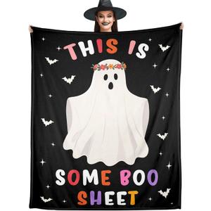 Ghostface Blanket, Goth Wiched Blanket Throw, Winter Holiday Horror Movie Ghost Face Blankets for Him Her Adults Kids, Halloween Throw Blankets, Flannel Horror Throw for Couch Bed 50"X60"