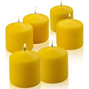 Citronella Pillar Candle - Set of 6 Citronella Candles - 3 inch Tall, 3 inch Thick - for Indoor/Outdoor Use