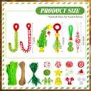 Soulchen 60 Sets Christmas Crafts for Adults, Beaded Ornament Kit to Make Xmas Candy Cane Shaped Green Ornaments Red White Wooden Bead for Xmas Holiday Party Supplies
