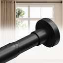 ALLZONE Tension Curtain Rods for Windows 66 to 120 Inches, Black Curtain Rods No Drilling, Heavy Duty Extra Long Tension Rod for Curtains, Outdoor Curtains Rod for Patio, Bedroom