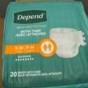Depend Incontinence Protection with Tabs, Maximum Absorbency, S/M, 60 Count (3 Packs of 20)