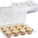 Cupcake Carriers for 12 Cupcakes,Premium Crystal-Clear Cupcake Boxes - 12 Sets of 10-Pack Standard Size, Easy Access, Eco-Friendly