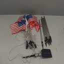 6 Flag Lights 4th of July Decorations 8 Lighting Modes, 6-in-1 American Flag Solar Lights, Memorial Day Decorations with Red White and Blue Lights for Independence Day Path Garden Decor Yard Pathway