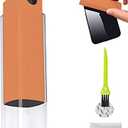 3 in 1Fingerprint Proof Screen Cleaner Tool, Touchscreen Electronic Screen Cleaner with Microfiber and Soft Fiber Flannel for All Phones, Laptop,TV and Tablet Screens (Orange)