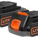 S SKSTYLE 2 Pack Replacement for Black and Decke 20v Lithium Battery, (LBXR20),Compatible with All 20V MAX Power Tools (Black)