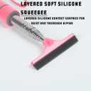 2 x Car Rearview Mirror Wiper, Retractable Auto Glass Squeegee, Water Cleaner with Telescopic Long Rod, Portable Cleaning Tool for All Vehicles, Universal Automotive Accessories (Pink)