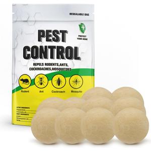 Pest Control Balls, Mice Repellent, High-Strength Mouse Repellents Peppermint, Rat Repellent, RV Mouse Deterrent Repels Rodents,Spiders,Roaches,Ants,Moths & Other Pests,Mice Control-10 Balls/Bag (1.63 Ounce (Pack of 8))