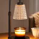 Innqoo Black Crystal Candle Warmer Lamp with Timer, Dimmable Candle Warmer for Jar Candles, Height Adjustable Wax Melts Warmer, Birthday Gifts for Women Mom, House Warming Gifts New Home Decor