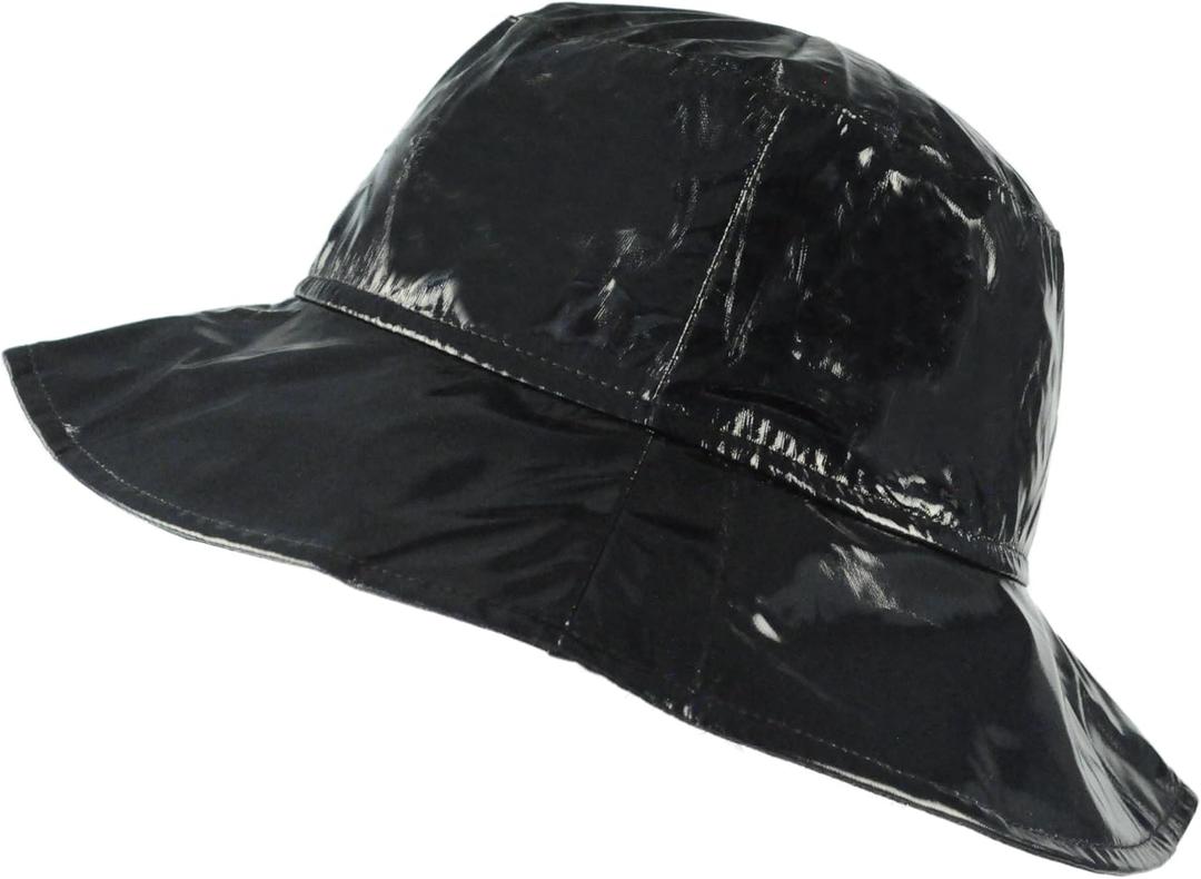 Toutacoo, Wide-Brimmed Vinyl Rain Hat (01-Black/ L)