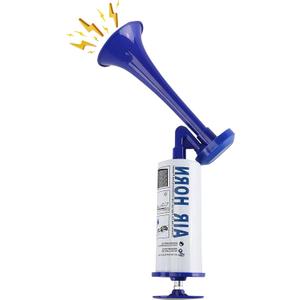 Handheld Air Horn, Noise Makers for Sporting Events, Aluminum Super Loud Football Noise Maker Air Pump Sports And Marine Signal Safety Alarm Horns for Boating, Hiking, Sports Events, Birthday Parties (Blue)