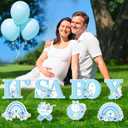 It's A Boy Yard Sign Blue Dried Flowers Baby Shower Yard Signs with Stakes Welcome Home Baby Boys Lawn Decor for Kids Boys Gender Reveal Party Indoor Outdoor Garden Lawn 8PCS