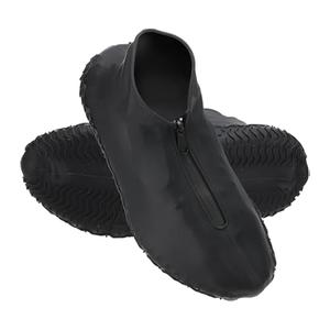 PATIKIL L Waterproof Silicone Shoe Covers, 1Pairs Reusable Non-Slip Overshoes Rain Shoes Cover Protectors Galoshes for Outdoor Rain Snow, Black