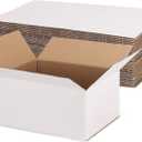 Rempry 30 Pack 8x6x4 Shipping Boxes White, Small Corrugated Cardboard Box for Mailing, Packaging Small Business, Kraft Mailer Gift Boxes