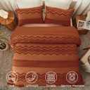Luxudecor Terracotta Boho Tufted Comforter Set Full Size 3 Pieces Boho Shabby Chic Comforter Farmhouse Embroidery Bedding Set Soft Comforter for All Seasons (Terracotta, 80''x90'')