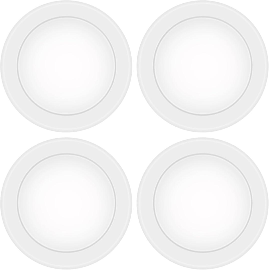 4 Pack 6 Inch LED Disk Light, Dimmable Flush Mount Ceiling Lights, Daylight 5000K, 15W 1100LM, CRI 90+, Low Profile Surface Mount Ceiling Disc Light, Wet Rated, Installs into Junction Box, ETL & FCC