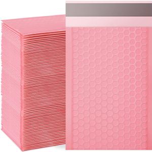 Bubble Mailers, 4x7 Inch Padded Bubble Mailers Pack of 100 Bubble Envelopes Opaque Self Seal Adhesive Waterproof Bags for Shipping and Packaging (Pink, 4x7-100Pc)