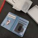 TUCCH for Magsafe Wallet with 6 Card Holders, RFID Blocking Clear ID Window PU Leather Men Women Folio Magnetic Phone Wallet for iPhone 17/16/15/14/13/12/Plus/Air/Pro/Pro Max Series, Pearly Light Blue