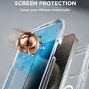 Miracase Magnetic for iPhone 15 Pro Max Case 6.7'' [Compatible with Magsafe] Full-Body Drop Proof Bumper Phone Case for iPhone 15 Pro Max with Built-in 9H Tempered Glass Screen Protector,Clear