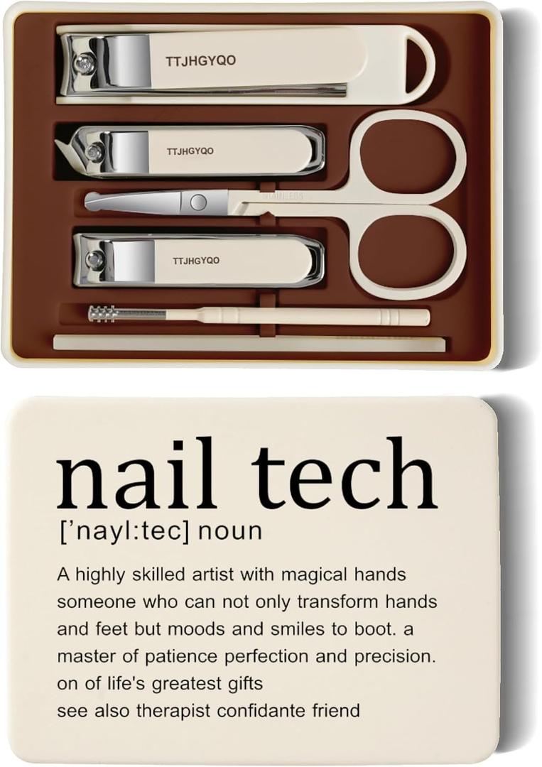 Best Nail Tech Gifts for Women Nail Clipper Set, 6 Pcs Toenail Clippers, Stainless Steel Fingernail Clipper Sharpest Thick Toenail & Ingrown Nail Clipper Set (Nail tech)