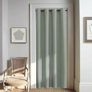 NICETOWN Blackout Sage Green Curtain for Windows 80 inch Long - Thermal Insulated Solid Grommet Room Darkening Drape Sound Reducing for Bedroom/Living Room (1 Panel, W46 x L80)