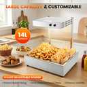 Dyna-Living 14L French Fry Warmer Commercial Heat Lamp for Food Chips | 3 Level Adjustable Height, 500W Countertop Fry Warmer with Divider, Food Tongs, Food Warmer for Food Truck,Restaurant,Home