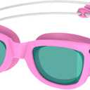 Speedo Unisex-Child Swim Goggles Sunny G Ages 6-14 Junior (One Size, Seasider Flamingo Pink/Jade/Emerald)