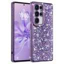 FABSPARK Case for Samsung Galaxy S24 Ultra,Glitter Crystal Diamond Rhinestone Sequin Shiny Bling Sparkly Glossy Luxury Electroplated,Aesthetic Cute Full Protection for Samsung Galaxy S24 Ultra,Purple